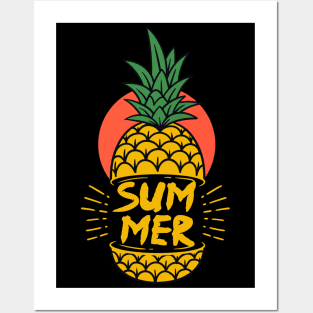 Cool Summer Pineapple Posters and Art